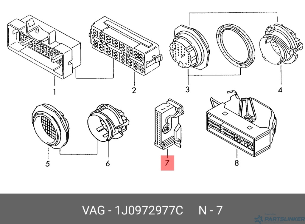 Conector instalatie electrica cu 32 pini Audi A4 B7 (8E) Sedan 2008 2.0 TDI OEM 1J0972977C