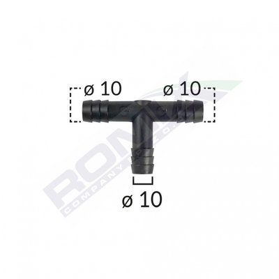 CONECTOR TEU FURTUN Conducta UNIVERSAL 10MM - NEGR