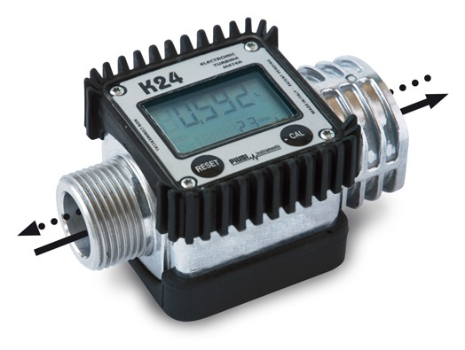 Contor Pentru Motorina, On (Corp Metalic) Cu Capacitate De Pana La 120L/Min, Presiune De Lucru 20 Bar, Racord Filetat 1&quot;, Capacitate De Rotire A Display-ului Fata De Axa. Piusi K24 F00408100