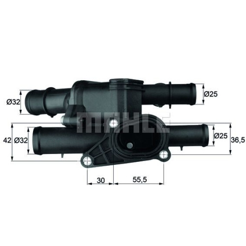 Corp termostat Mahle Audi A3 (8L), 1996-2003, Skoda Octavia 1 (1U2/1U5), 1996-2010, Seat Cordoba 1999-2002, fara AC, motor 1.6, benzina, temp. deschidere [grade Celsius] 105