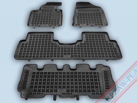 Covoare / Covorase / Presuri cauciuc stil tip tavita KIA Sorento III 2014-2020 (7 locuri) - REZAW PLAST