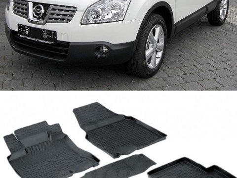 Covoare / Covorase / Presuri cauciuc stil tip tavita NISSAN Qashqai I 2006-2013 (5 bucati) (01277) - SEINTEX