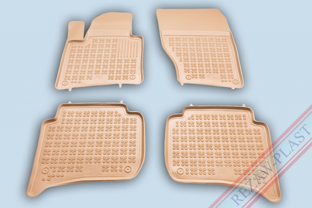 Covoare / Covorase / Presuri cauciuc stil tip tavita BEJ VW Touareg II 2010-2018 - REZAW PLAST