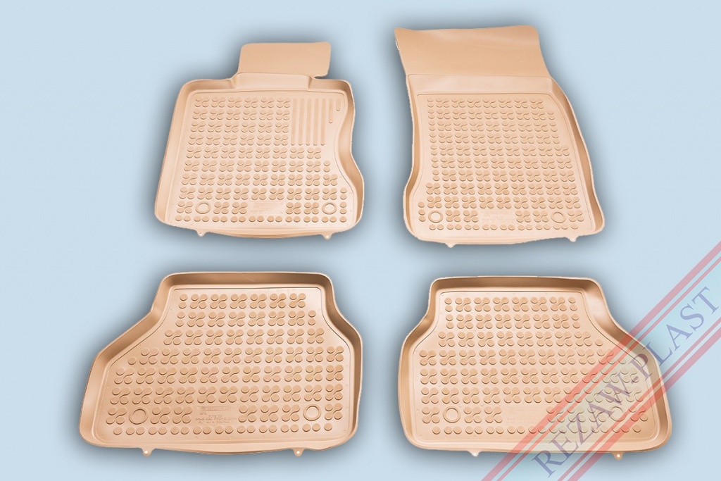 Covoare / Covorase / Presuri cauciuc stil tip tavita BEJ BMW Seria 5 E60 / E61 2003-2010 - REZAW PLAST