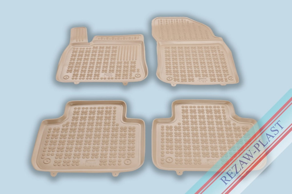 Covoare / Covorase / Presuri cauciuc stil tip tavita BEJ VW Touareg III 2019-prezent - REZAW PLAST
