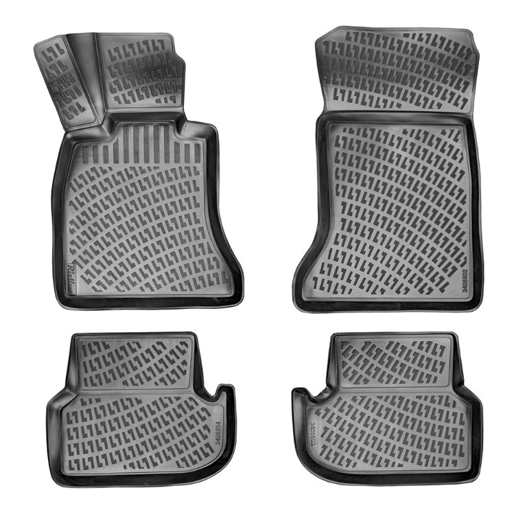 Covoare / Presuri cauciuc stil tip tavita BMW Seria 5 F10 / F11 2013-2016 Facelift (4 bucati) (CNX 74446)