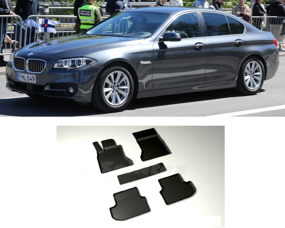 Covoare / Presuri cauciuc stil tip tavita BMW Seria 5 F10 2013-2016 Facelift (5 bucati) (88278) - SEINTEX