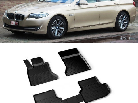 Covoare / Presuri cauciuc stil tip tavita BMW Seria 5 F10 2010-2013 Pre-Facelift (5 bucati) (86393) - SEINTEX