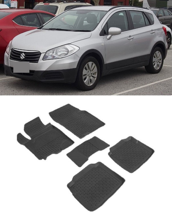 Covoare / Presuri cauciuc stil tip tavita SUZUKI SX4 / S-Cross II 2013-2021 (5 bucati) (85837) - SEINTEX