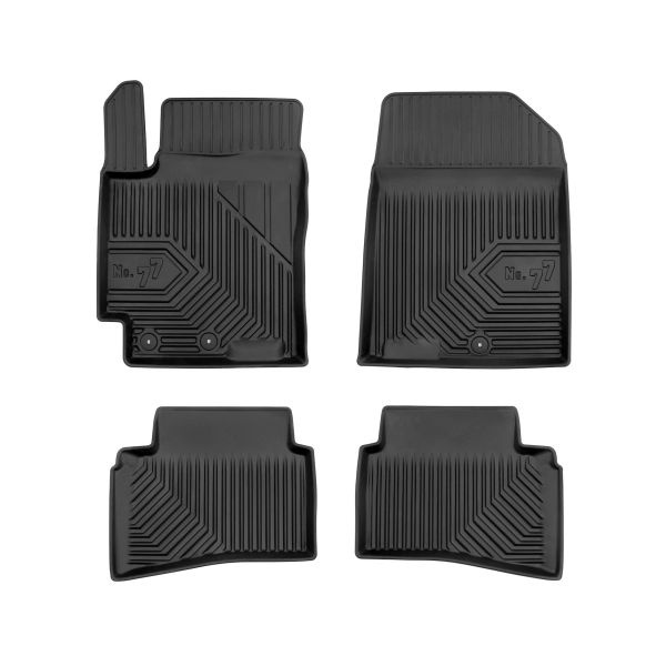 Covoras podea cauciuc Floor mats TPE 4 pcs ducts No. 77 front/rear set colour black KIA RIO II RIO III RIO IV STONIC 03.05- FROGUM FRG77408029