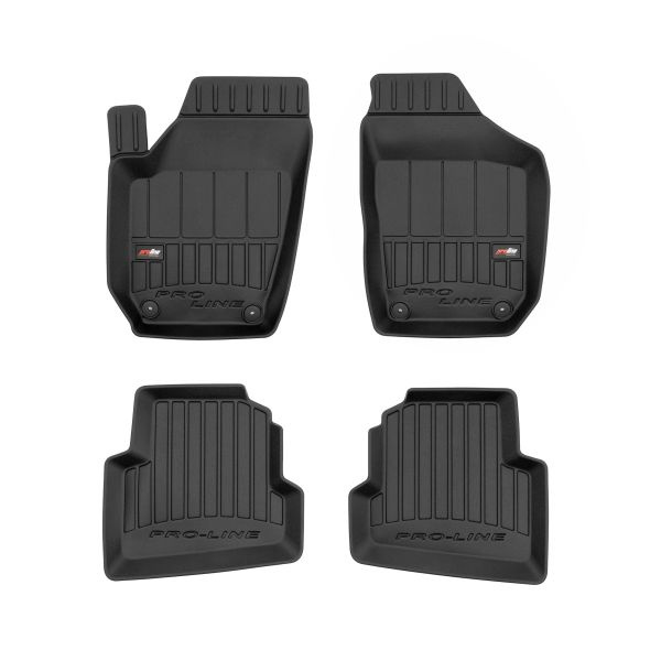 Covoras podea cauciuc Floor mats TPE 4 pcs ducts proLine 3D front/rear set colour black SKODA FABIA II VW POLO IV 09.02-12.14 Hatchback / Station wagon FROGUM FRG 3D407220