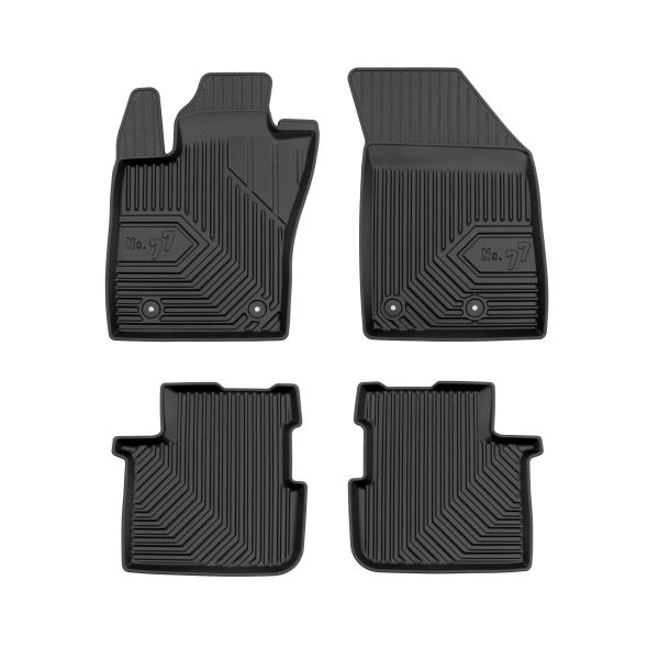Covoras podea cauciuc Floor mats TPE 4 pcs ducts No. 77 front/rear set colour black FIAT TIPO 10.15- FROGUM FRG77425316