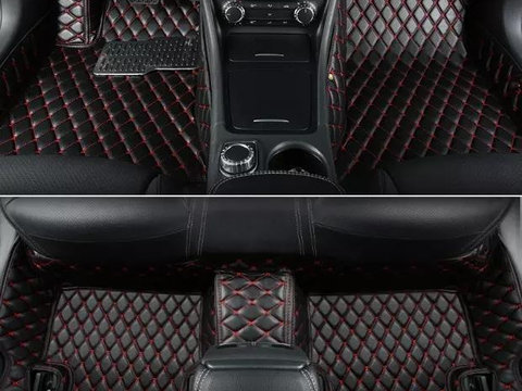 Covorase auto LUX PIELE 5D Mercedes S-Class scurt W222 2013-> (cusatura rosie )