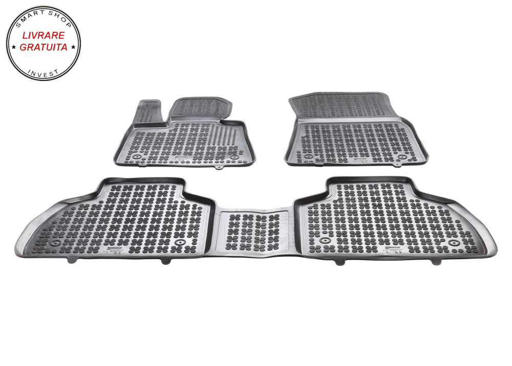 Covorase interior cauciuc tip tava negru BMW X7 (G07) 2018 - 3-Piese