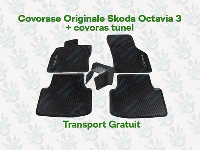 Covorase Originale Skoda Octavia 3 + covoras tunel
