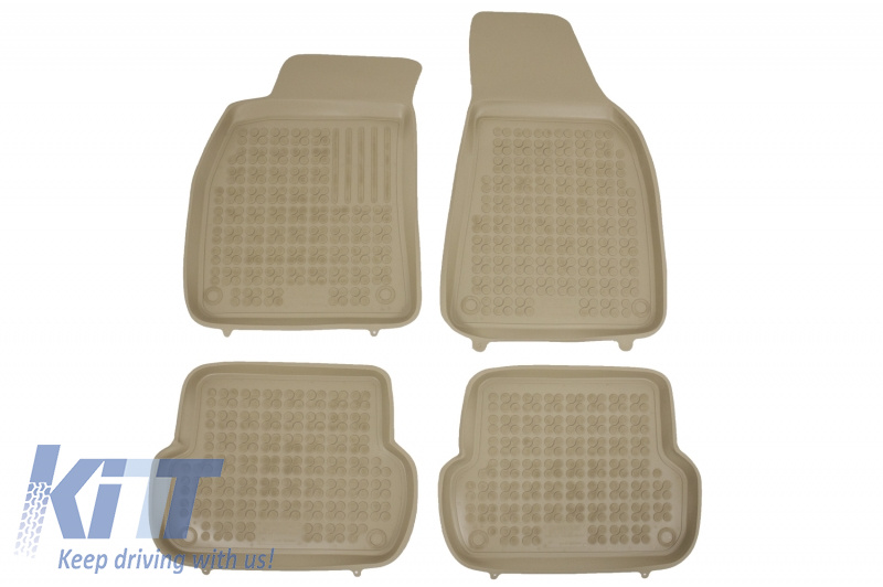 Covorase Presuri Auto Bej din Cauciuc compatibil cu AUDI A4 B6 B7 (11.2000-10.2007)