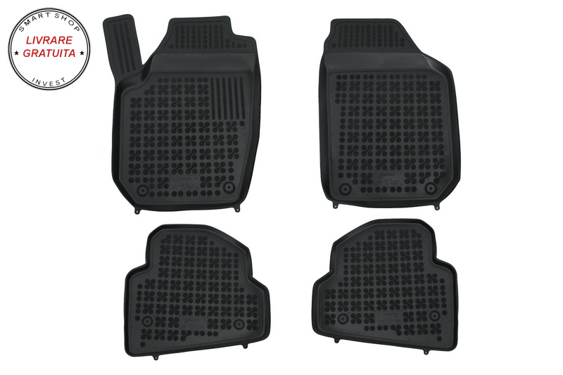 Covorase Presuri Auto Negru din Cauciuc compatibil cu SKODA Fabia II 03/2007-2014- livrare gratuita