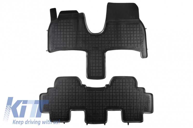 Covorase Presuri Auto Negru din Cauciuc compatibil cu Citroen C8 (2002-2014) Fiat ULYSSE II (2002-2010) Lancia PHEDRA (2002-2010) Peugeot 807 (2002-2014)