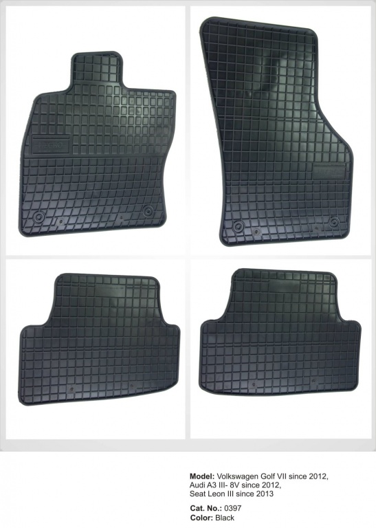 Covorase protectie din cauciuc (fara miros specific de cauciuc nou, cu miros fin de vanilie) VW GOLF VII/AUDI A3 III (8V) 2012-/SEAT LEON III 2013- - Cod intern: W20213227 - LIVRARE DIN STOC in 24 ore!!!