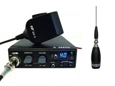 CRT S Mini Statie Radio CB + Sirio Megawatt 4000 Antena CB Prindere PL