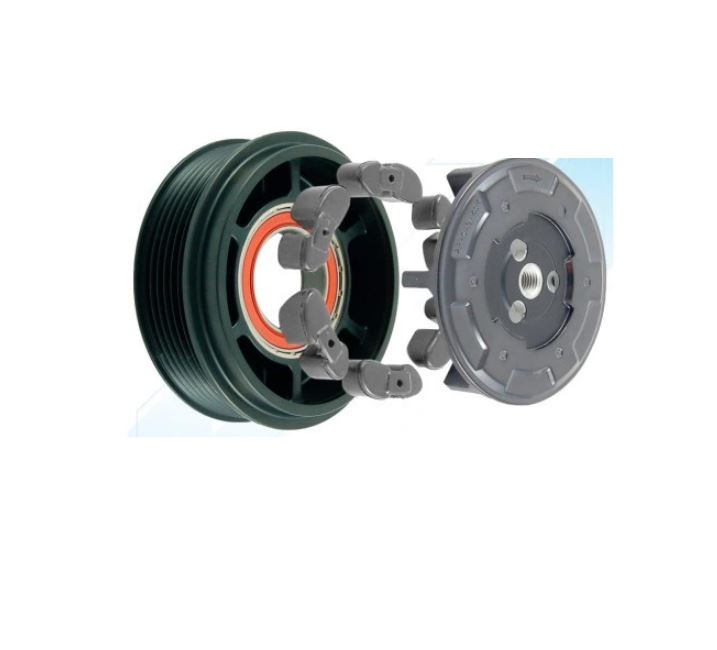 Cupla magnetica ambreiaj compresor Ac/ diametru 100 mm cu 6 caneluri, tip Denso 7SEU17C, Mercedes Clasa C W203, Clasa CLS C209/C219, Clasa E W211, Clasa S W220, Vito/Viano W639 2003-2014, motorizare 2, 1 CDI, 2, 5 V6-5, 4 V8, rulment 35x52x12 mm,