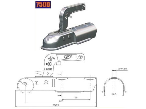 Cupla remorca rotunda Cod:750D