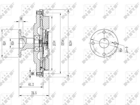 Cupla ventilator radiator 49602 NRF pentru Mitsubishi Montero Mitsubishi Pajero Mitsubishi Pajeroshogun Mitsubishi Shogun