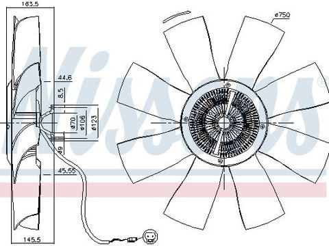 Cupla ventilator radiator 86021 NISSENS