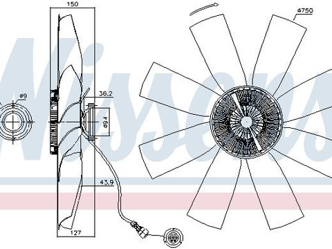 Cupla ventilator radiator 86027 NISSENS