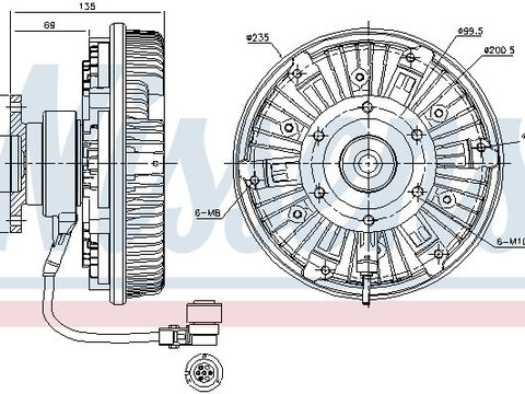 Cupla ventilator radiator 86077 NISSENS pentru Mercedes-benz Actros