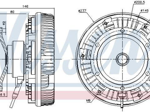 Cupla ventilator radiator 86085 NISSENS pentru Mercedes-benz Axor