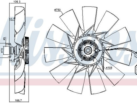 Cupla ventilator radiator 86096 NISSENS