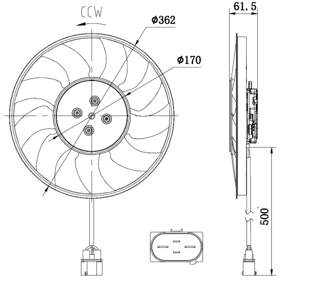 CUPLA VENTILATOR RADIATOR ~ AUDI A4 B9 (8W2, 8WC) 3.0 TDI 45 TFSI Mild Hybrid quattro 2.0 TDI 40 TDI 3.0 TDI quattro 45 TFSI Mild Hybrid 45 TDI quattro S4 quattro 2.0 TFSI S4 TDI Mild Hybrid quattro 50 TDI quattro 2.0 TDI quattro ~ NRF 47931 ~ NRF