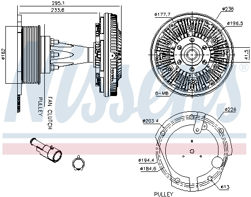 Cupla ventilator radiator # Iveco Trakker 2006 2007 2008 2009 2010 2011 2012 2013 2014 2015 2016 2017 2018 2019 2020 2021 2022 2023 2024 2025 # 86128 # NISSENS
