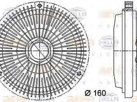 Cupla ventilator radiator / Vascocuplaj MERCEDES-BENZ C-CLASS (W202) HELLA 8MV 376 733-011