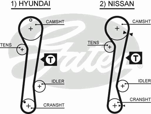 Curea de distributie NISSAN PRIMERA (P10), NISSAN SABRE III hatchback (N14), NISSAN PULSAR III hatchback (N14) - GATES 5309XS