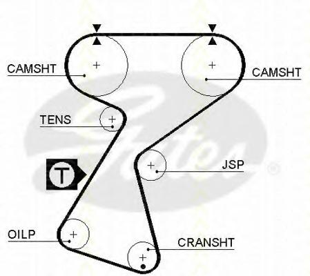 Curea de distributie RENAULT CLIO (B/C57_, 5/357_), RENAULT 19 Mk II Cabriolet (D53_, 853_), RENAULT 19 (B/C53_) - TRISCAN 8645 5244xs