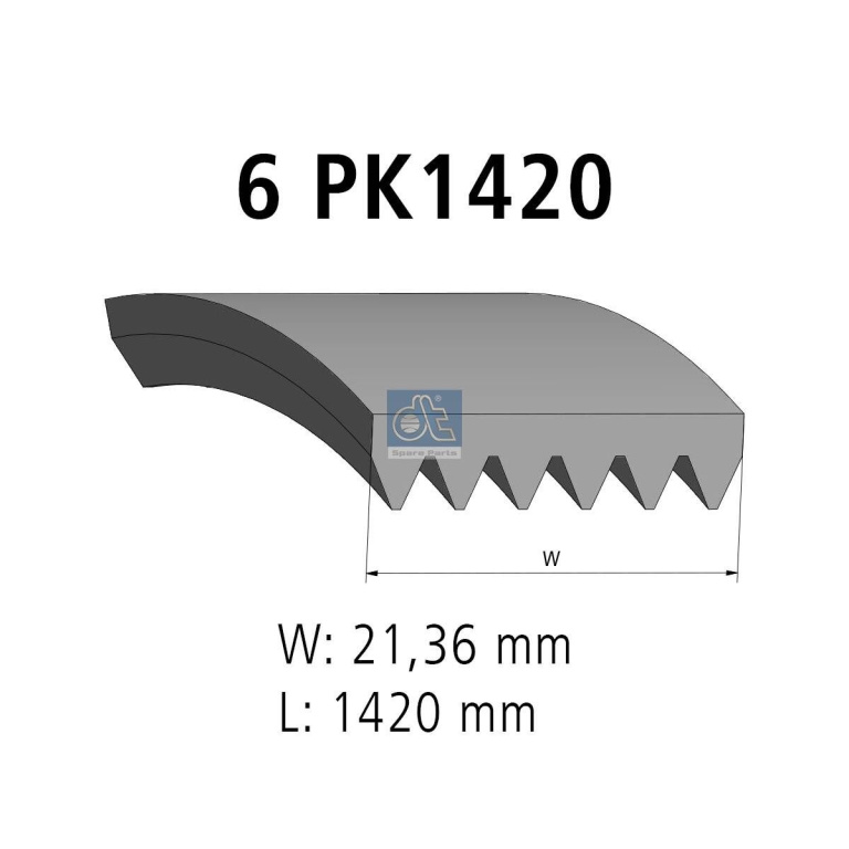 Curea transmisie cu caneluri DT Spare Parts 6.31516