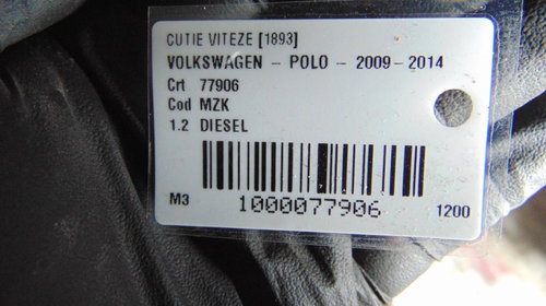 Cutie de viteze 5 trepte Volkswagen Polo
