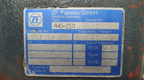 Cutie de viteze ZF 4WG -210 PARTS List N