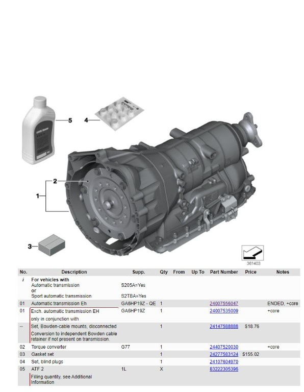 Cutie viteze automata BMW E87 E90 E60 E61 cod GA6HP19Z motorizare M47