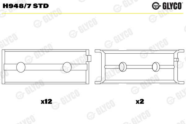 Cuzineti arbore cotit Glyco BMW 3 Touring (E46) 1999-2005 - H948/7 STD