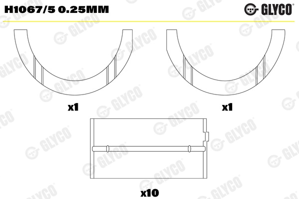 Cuzineti arbore cotit Glyco FIAT SEICENTO / 600 Caseta/ Hatchback (287_) 1998-2010 - H1067/5 0.25mm