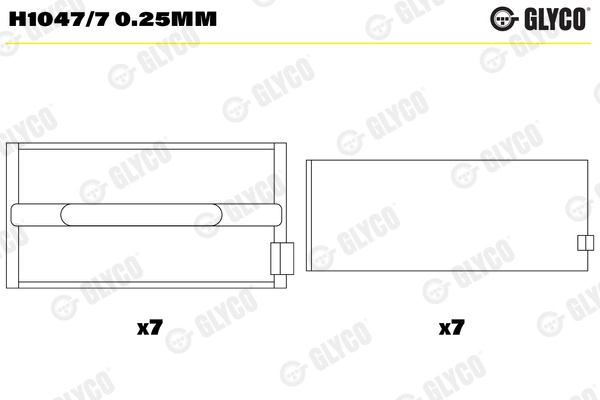 Cuzineti arbore cotit Glyco IVECO EUROTECH MH 1998-2007 - H1047/7 0.25mm
