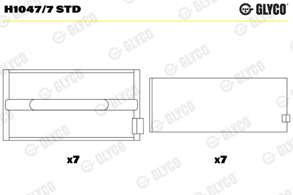 Cuzineti arbore cotit Glyco IVECO P/PA 1984-1992 - H1047/7 STD