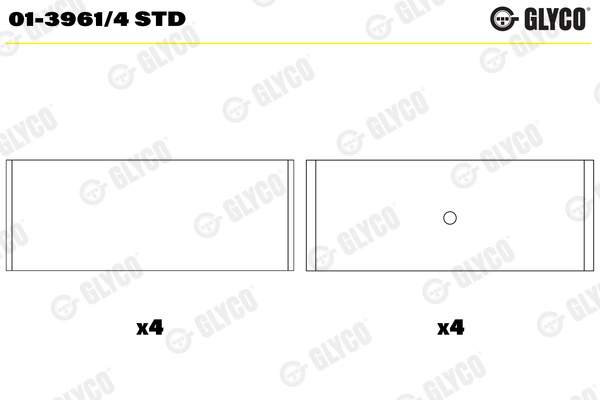 Cuzineti biela GLYCO 01-3961/4STD se potriveste la VW GOLF IV Variant (1J5) AVU; BFQ 1595cc 102cp 75kW 2000 2001 2002 2003 2004 2005 2006