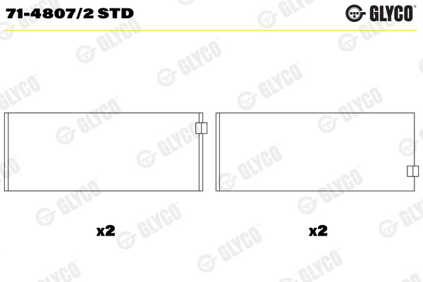 Cuzineti biela Glyco BMW X5 (F15, F85) 2013-2018 - 71-4807/2 STD