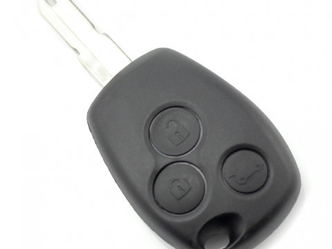Dacia Renault - Carcasa cheie cu 3 butoane si suport baterie din inox CC226 CARGUARD