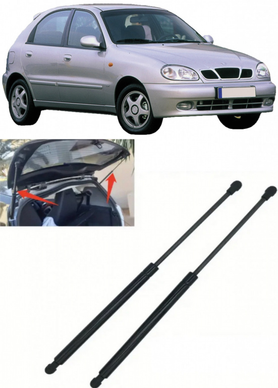 Daewoo Lanos Set 2 amortizoare pentru portbagaj / haion Krosno compatibil cu Daewoo Lanos Hatchback fabricat intre 1997 KR21612*1