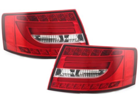 DECTANE Stopuri LED compatibil cu AUDI A6 4F SEDAN Rosu / Clar